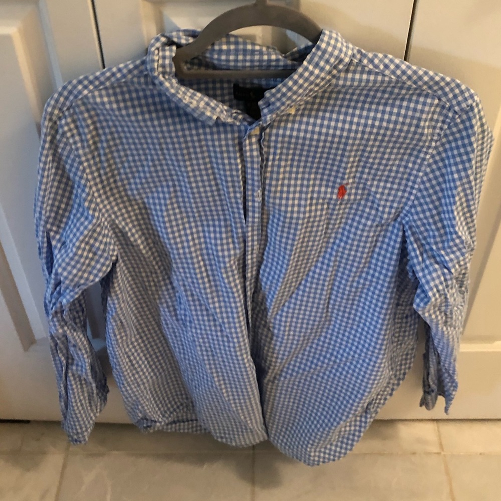 Blue dress shirt striped